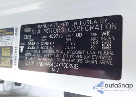 2019 Kia Sportage Lx from USA, damaged, VIN KNDPM3AC4K7608983